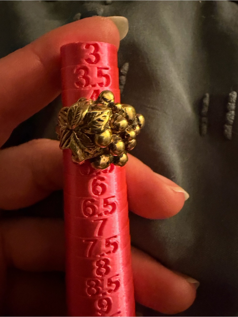 Gold-Tone Grape Cluster Ring with Leaf Detail - Women Jewelry Sarah Coventry